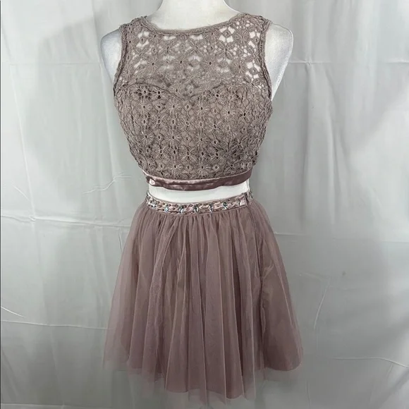 Sequin Hearts Lace Two-Piece Dress Set  Size 3